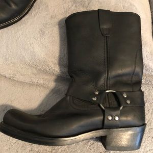 Durango square toe black leather boots